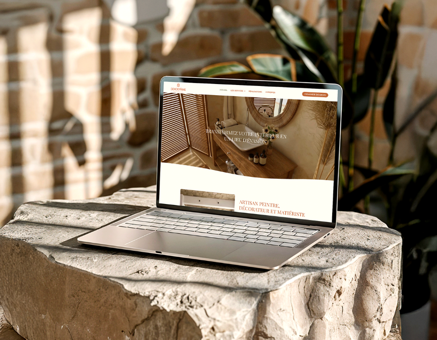 Page d’accueil du site vitrine Dekod’âme, spécialiste en décoration intérieure et aménagement d’espaces.