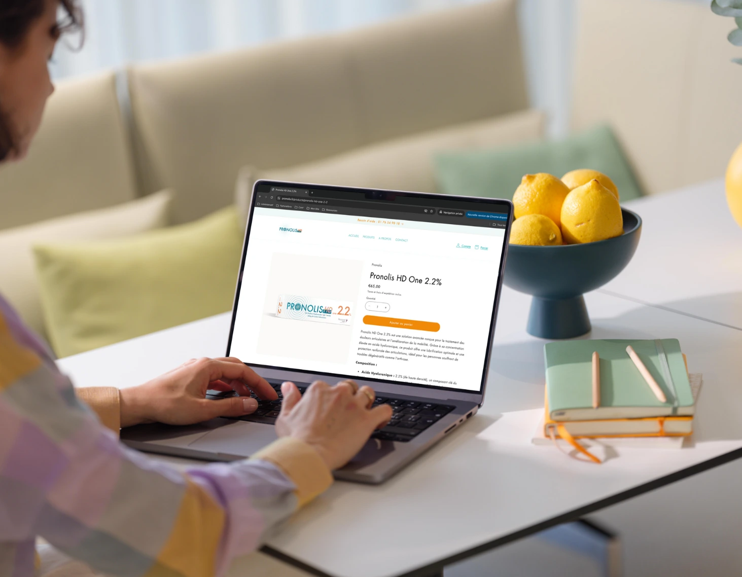 Exemple de fiche produit sur le site Pronolis présentant des dispositifs médicaux.