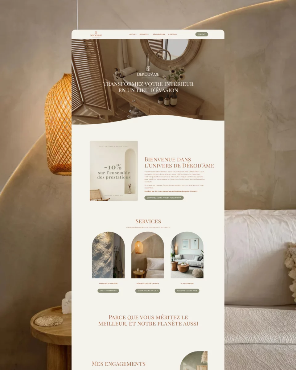 Création de site vitrine par Coolab Agency pour les professionnels du bien-être.
