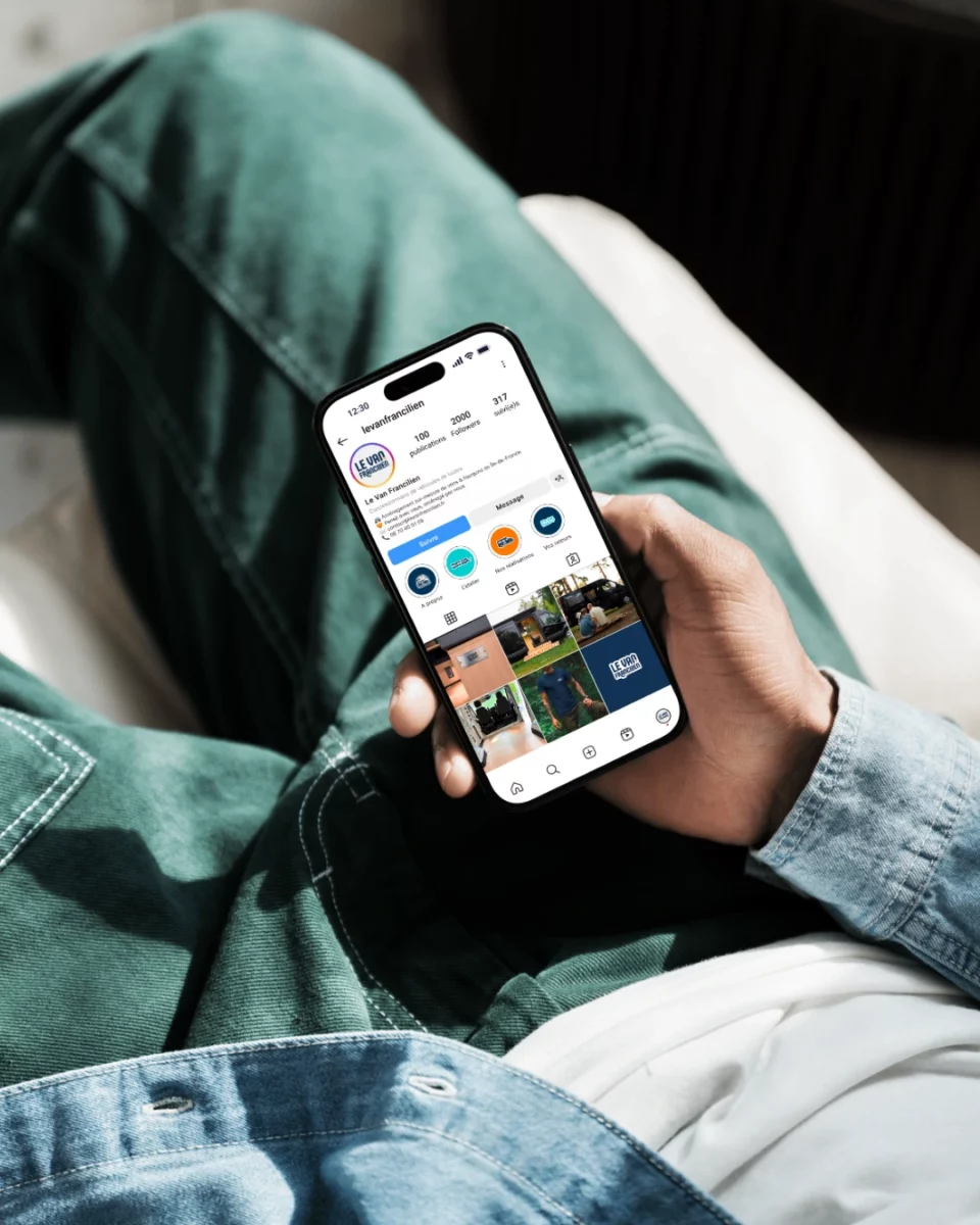 Publication Instagram et vidéo Le Van Francilien réalisée par Coolab Agency pour promouvoir l’aménagement de vans
